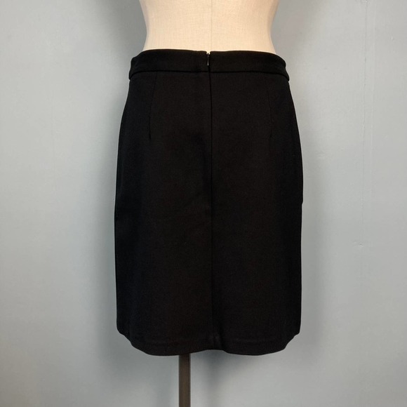 Mario Serrano Italy Black Pencil Skirt Size 6 Faux Pocket Stretch Above the Knee - Picture 3 of 12